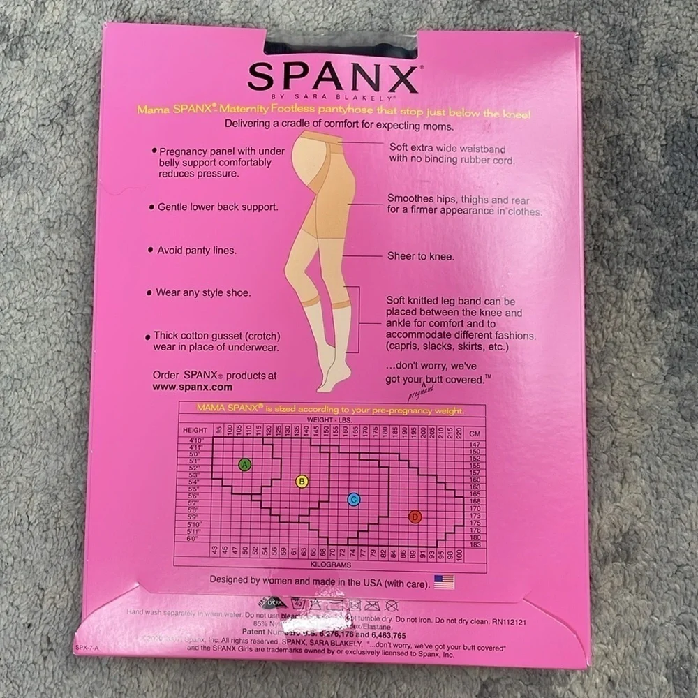 Mama Spanx Maternity Footless Pantyhose Black Smoothing Shaping Sz B